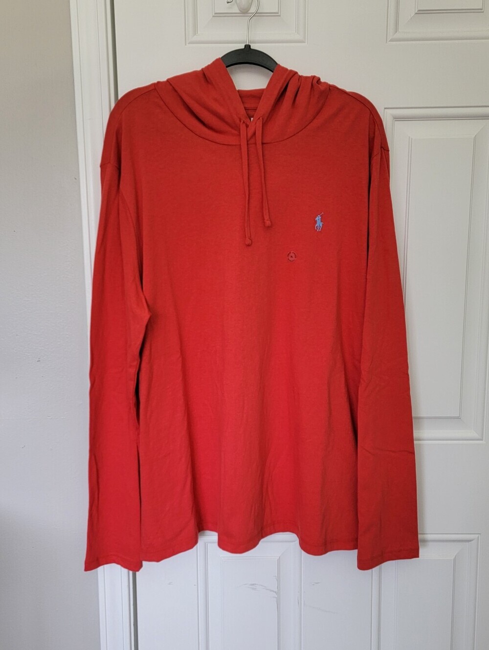 NWT Polo Ralph Lauren Hooded Long Sleeve Shirt Mens XL Red Lightweight Preppy